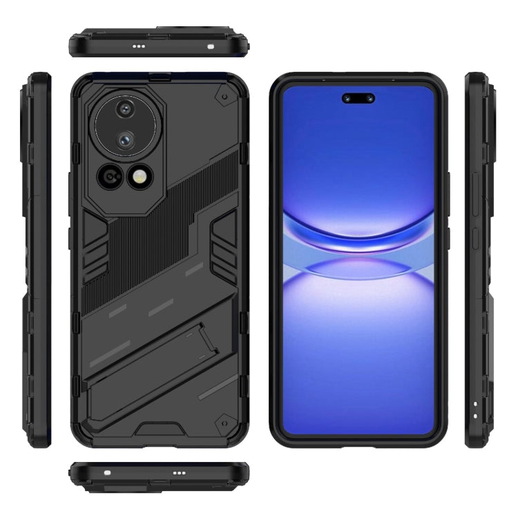 For Huawei nova 12 Pro Punk Armor 2 in 1 PC + TPU Phone Case with Holder(Black) - Huawei Cases by PMC TechLife | Online Shopping South Africa | PMC TechLife | Buy Now Pay Later Mobicred