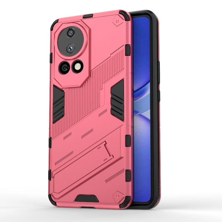 For Huawei nova 12 Pro Punk Armor 2 in 1 PC + TPU Phone Case with Holder(Light Red) - Huawei Cases by PMC TechLife | Online Shopping South Africa | PMC TechLife | Buy Now Pay Later Mobicred