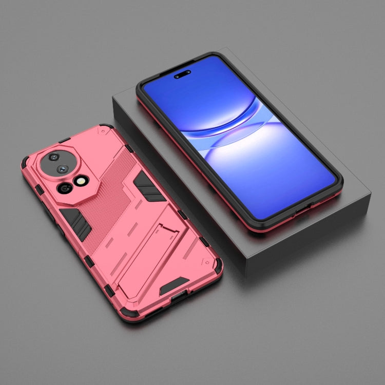 For Huawei nova 12 Pro Punk Armor 2 in 1 PC + TPU Phone Case with Holder(Light Red) - Huawei Cases by PMC TechLife | Online Shopping South Africa | PMC TechLife | Buy Now Pay Later Mobicred