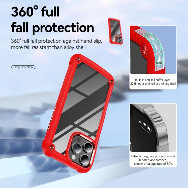 For iPhone 16 Pro TPU + PC Lens Protection Phone Case(Red) - iPhone 16 Pro Cases by PMC TechLife | Online Shopping South Africa | PMC TechLife | Buy Now Pay Later Mobicred