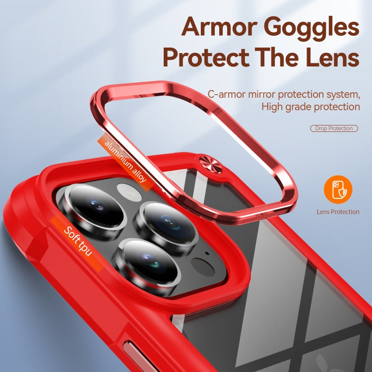 For iPhone 16 Pro TPU + PC Lens Protection Phone Case(Red) - iPhone 16 Pro Cases by PMC TechLife | Online Shopping South Africa | PMC TechLife | Buy Now Pay Later Mobicred