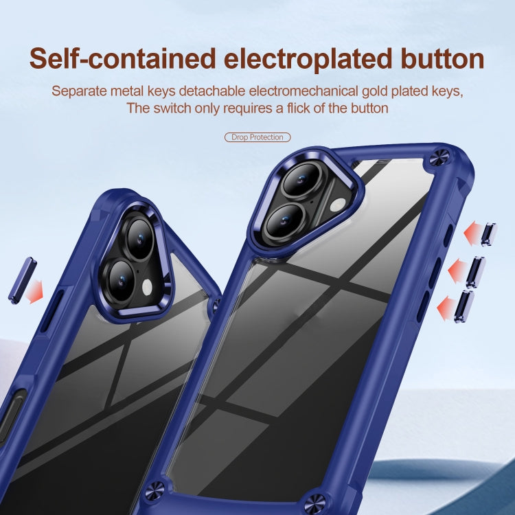 For iPhone 16 TPU + PC Lens Protection Phone Case(Blue) - iPhone 16 Cases by PMC TechLife | Online Shopping South Africa | PMC TechLife | Buy Now Pay Later Mobicred