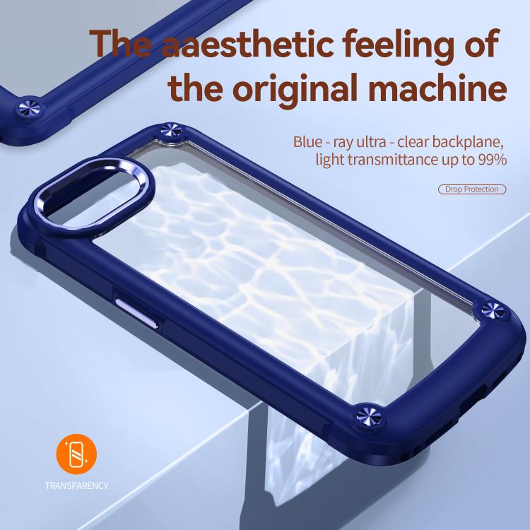 For iPhone 16e TPU + PC Lens Protection Phone Case(Blue) - free shipping - PMC TechLife - Order now!