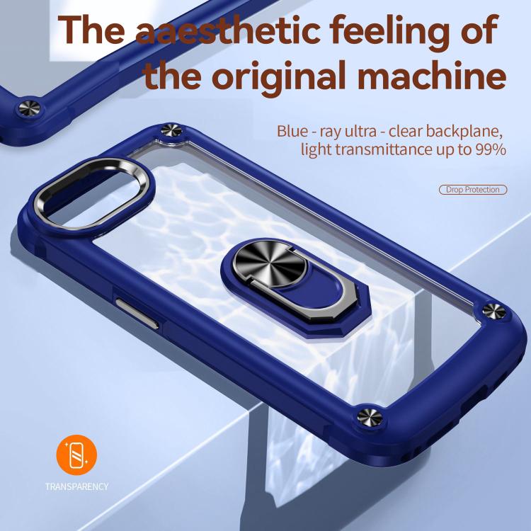 For iPhone 16e TPU + PC Lens Protection Phone Case with Ring Holder(Green) - iPhone 16e Cases by PMC TechLife | Online Shopping South Africa | PMC TechLife | Buy Now Pay Later Mobicred