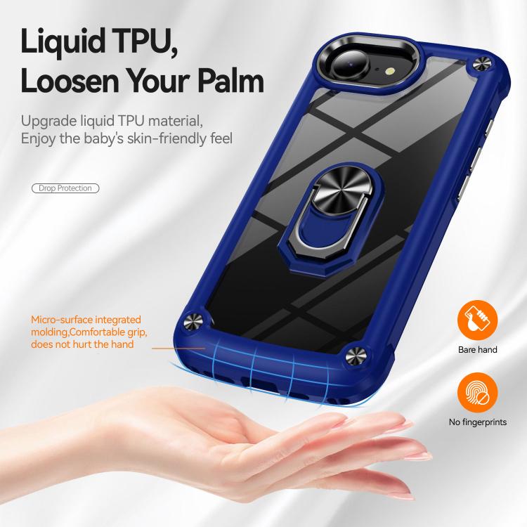 For iPhone 16e TPU + PC Lens Protection Phone Case with Ring Holder(Purple) - iPhone 16e Cases by PMC TechLife | Online Shopping South Africa | PMC TechLife | Buy Now Pay Later Mobicred
