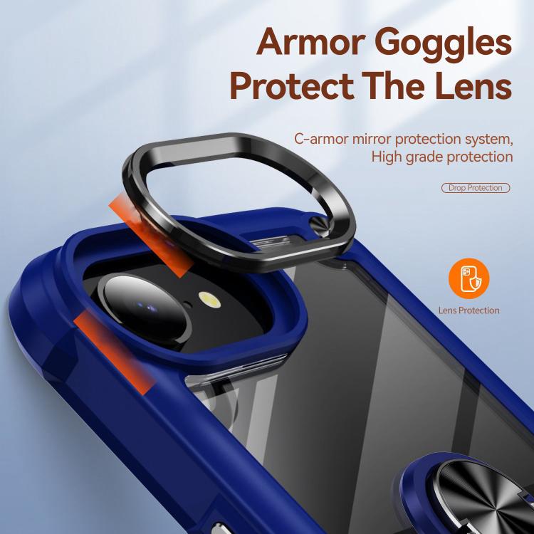 For iPhone 16e TPU + PC Lens Protection Phone Case with Ring Holder(Purple) - iPhone 16e Cases by PMC TechLife | Online Shopping South Africa | PMC TechLife | Buy Now Pay Later Mobicred