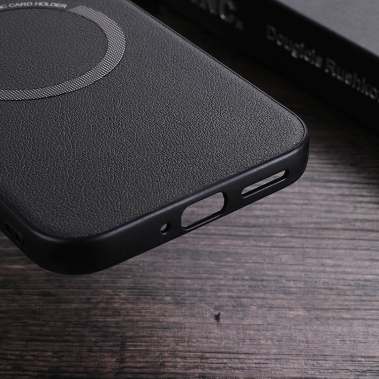 For Google Pixel 9 Magsafe Magnetic Ring Leather Texture Phone Case(Black) - Google Cases by PMC TechLife | Online Shopping South Africa | PMC TechLife | Buy Now Pay Later Mobicred