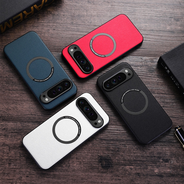 For Google Pixel 9 Magsafe Magnetic Ring Leather Texture Phone Case(Green) - Google Cases by PMC TechLife | Online Shopping South Africa | PMC TechLife | Buy Now Pay Later Mobicred
