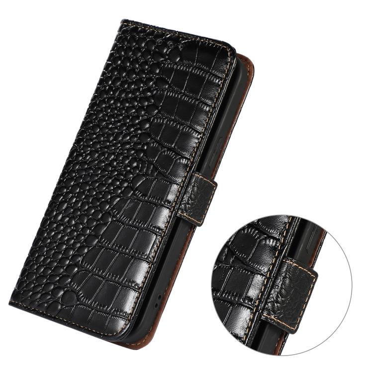 For iPhone 17 Pro Crocodile Top Layer Cowhide Leather Phone Case(Black) - free shipping - PMc TechLife - Order now!