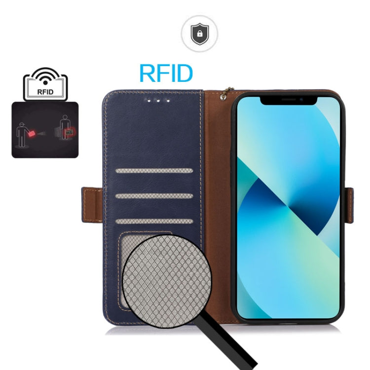 For iPhone 16 Pro Crazy Horse Top Layer Cowhide Leather Phone Case(Blue) - free shipping - PMC TechLife - Order now!
