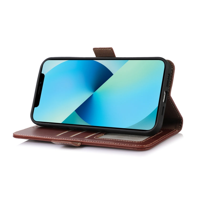 For iPhone 16 Pro Crazy Horse Top Layer Cowhide Leather Phone Case(Brown) - iPhone 16 Pro Cases by PMC TechLife | Online Shopping South Africa | PMC TechLife | Buy Now Pay Later Mobicred