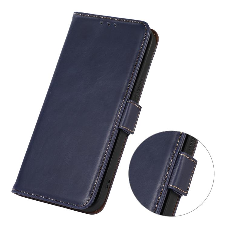 For iPhone 17 Pro Max Crazy Horse Top Layer Cowhide Leather Phone Case(Blue) - free shipping - PMc TechLife - Order now!
