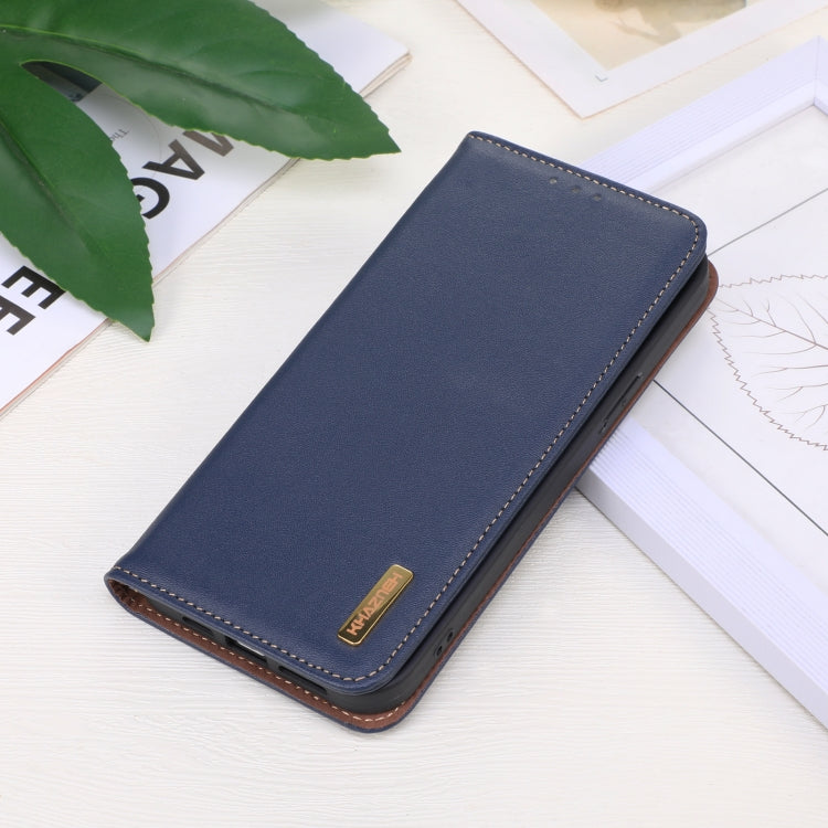 For iPhone 16 Pro KHAZNEH Nappa Top Layer Cowhide Leather Phone Case(Blue) - iPhone 16 Pro Cases by PMC TechLife | Online Shopping South Africa | PMC TechLife | Buy Now Pay Later Mobicred