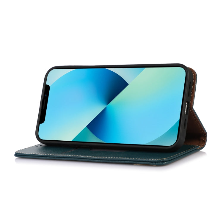 For iPhone 16 KHAZNEH Nappa Top Layer Cowhide Leather Phone Case(Green) - iPhone 16 Cases by PMC TechLife | Online Shopping South Africa | PMC TechLife | Buy Now Pay Later Mobicred