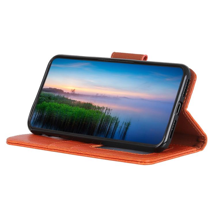 For iPhone 16e Nappa Texture Leather Case(Orange) - iPhone 16e Cases by PMC TechLife | Online Shopping South Africa | PMC TechLife | Buy Now Pay Later Mobicred