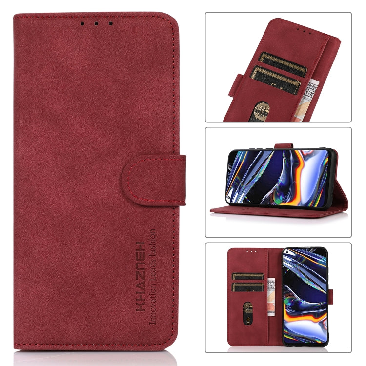 For iPhone 16 KHAZNEH Matte Texture Leather Phone Case(Red) - iPhone 16 Cases by PMC TechLife | Online Shopping South Africa | PMC TechLife | Buy Now Pay Later Mobicred