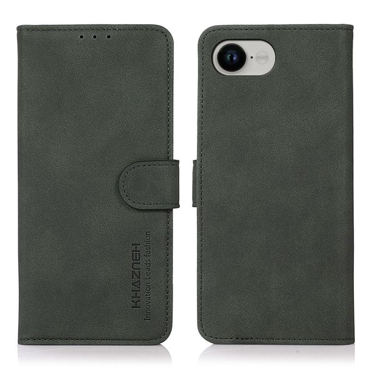 For iPhone 16e KHAZNEH Matte Texture Leather Phone Case(Green) - iPhone 16e Cases by PMC TechLife | Online Shopping South Africa | PMC TechLife | Buy Now Pay Later Mobicred