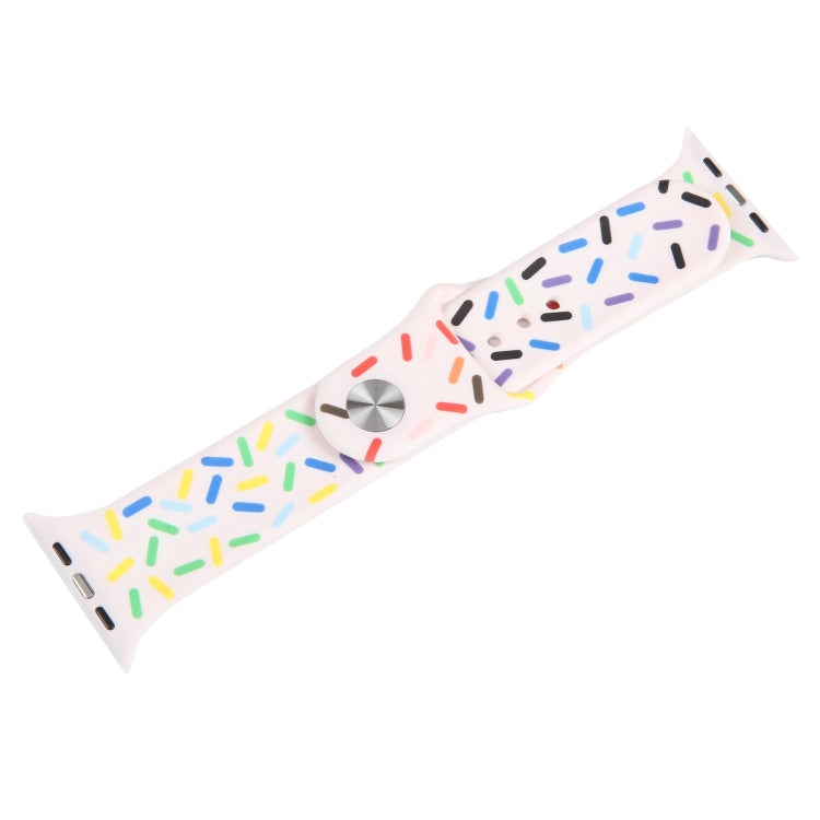 Rainbow Raindrops Silicone Watch Band For Apple Watch SE 2023 44mm(Pink) - Watch Bands by PMC TechLife | Online Shopping South Africa | PMC TechLife