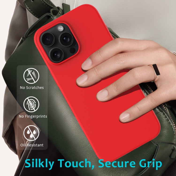 For iPhone 16 Pro Max Solid Color Silicone Phone Case(Red) - More iPhone Cases by PMC TechLife | Online Shopping South Africa | PMC TechLife | Buy Now Pay Later Mobicred