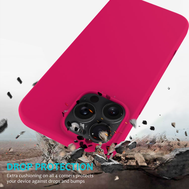 For iPhone 16 Pro Max Solid Color Silicone Phone Case(Rose Red) - More iPhone Cases by PMC TechLife | Online Shopping South Africa | PMC TechLife | Buy Now Pay Later Mobicred