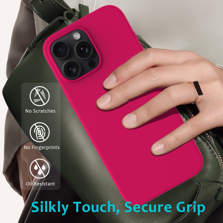 For iPhone 16 Pro Max Solid Color Silicone Phone Case(Rose Red) - More iPhone Cases by PMC TechLife | Online Shopping South Africa | PMC TechLife | Buy Now Pay Later Mobicred