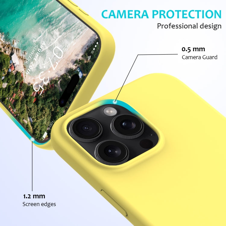 For iPhone 16 Pro Max Solid Color Silicone Phone Case(Lemon Yellow) - More iPhone Cases by PMC TechLife | Online Shopping South Africa | PMC TechLife | Buy Now Pay Later Mobicred