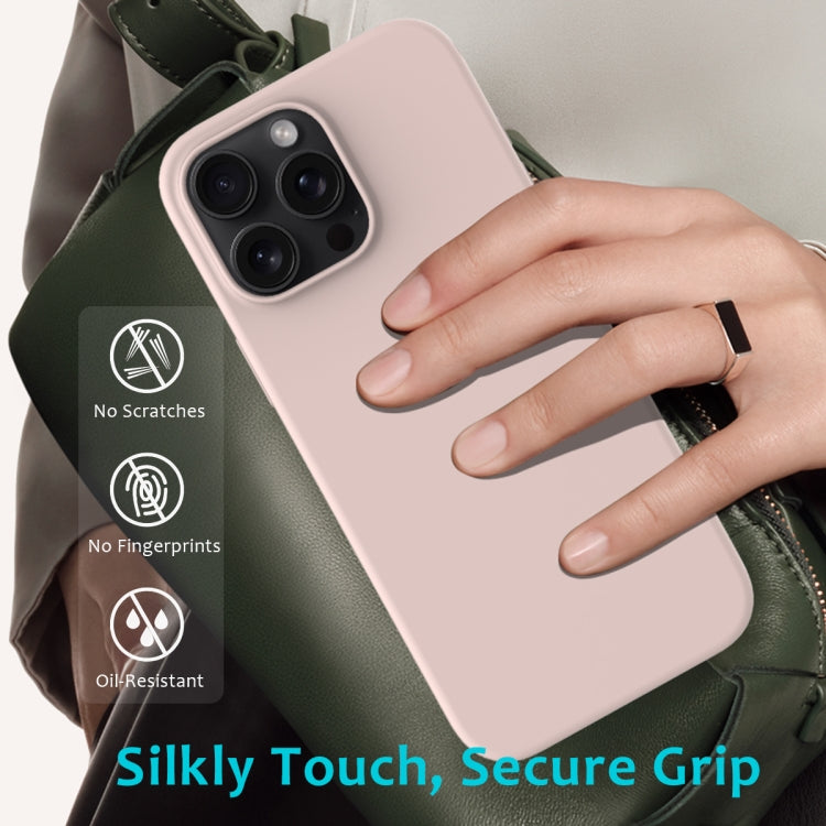 For iPhone 16 Pro Solid Color Silicone Phone Case(Sand Pink) - More iPhone Cases by PMC TechLife | Online Shopping South Africa | PMC TechLife | Buy Now Pay Later Mobicred