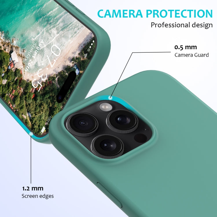 For iPhone 16 Pro Solid Color Silicone Phone Case(Pine Needle Green) - More iPhone Cases by PMC TechLife | Online Shopping South Africa | PMC TechLife | Buy Now Pay Later Mobicred