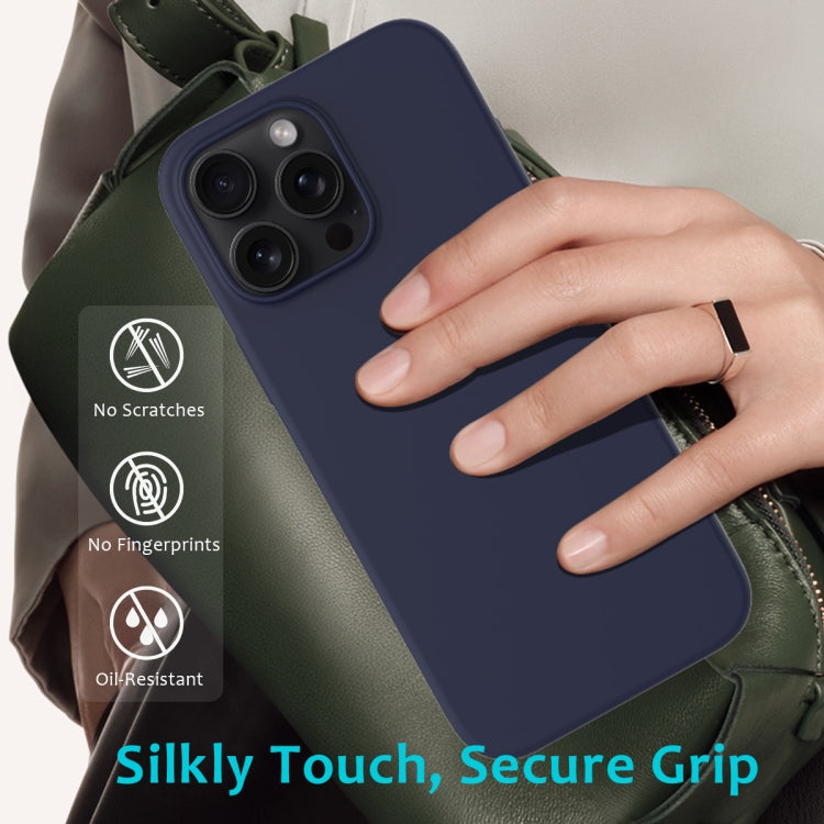 For iPhone 16 Pro Solid Color Silicone Phone Case(Midnight Blue) - More iPhone Cases by PMC TechLife | Online Shopping South Africa | PMC TechLife | Buy Now Pay Later Mobicred