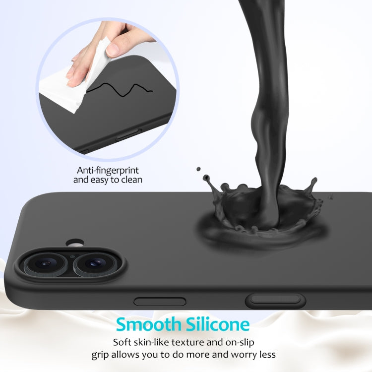 For iPhone 16 Plus Solid Color Silicone Phone Case(Black) - More iPhone Cases by PMC TechLife | Online Shopping South Africa | PMC TechLife | Buy Now Pay Later Mobicred