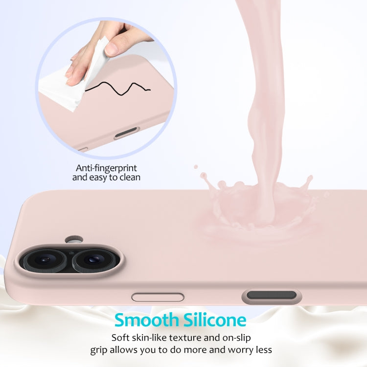 For iPhone 16 Plus Solid Color Silicone Phone Case(Sand Pink) - More iPhone Cases by PMC TechLife | Online Shopping South Africa | PMC TechLife | Buy Now Pay Later Mobicred