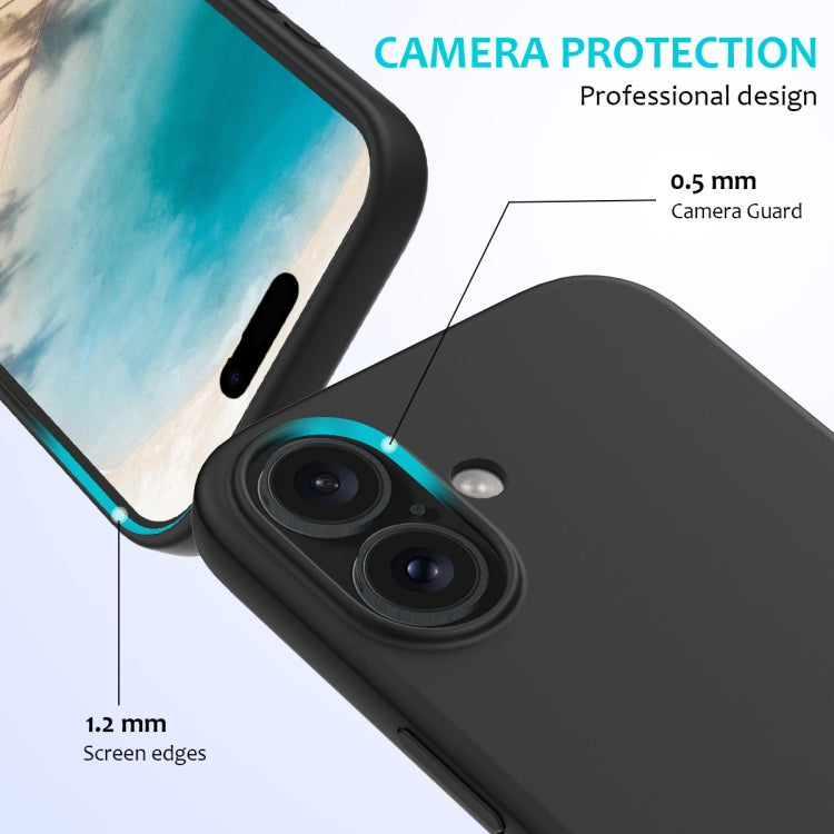 For iPhone 16 Solid Color Silicone Phone Case(Black) - More iPhone Cases by PMC TechLife | Online Shopping South Africa | PMC TechLife | Buy Now Pay Later Mobicred