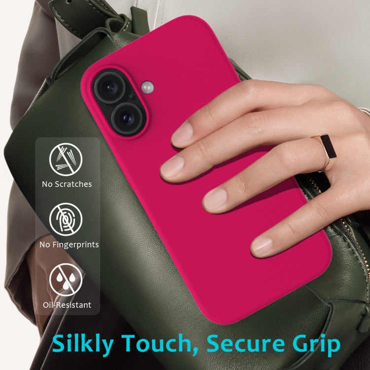 For iPhone 16 Solid Color Silicone Phone Case(Rose Red) - More iPhone Cases by PMC TechLife | Online Shopping South Africa | PMC TechLife | Buy Now Pay Later Mobicred