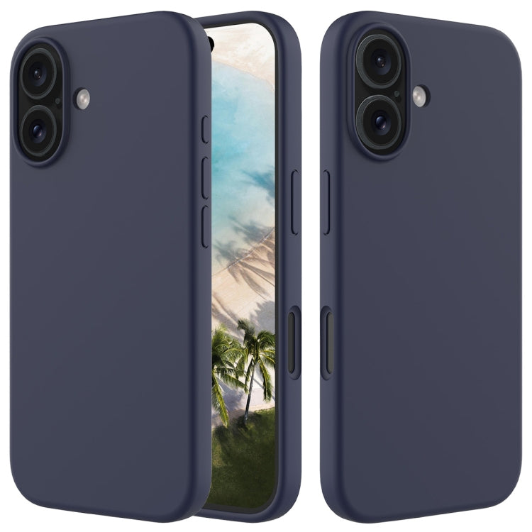 For iPhone 16 Solid Color Silicone Phone Case(Midnight Blue) - More iPhone Cases by PMC TechLife | Online Shopping South Africa | PMC TechLife | Buy Now Pay Later Mobicred