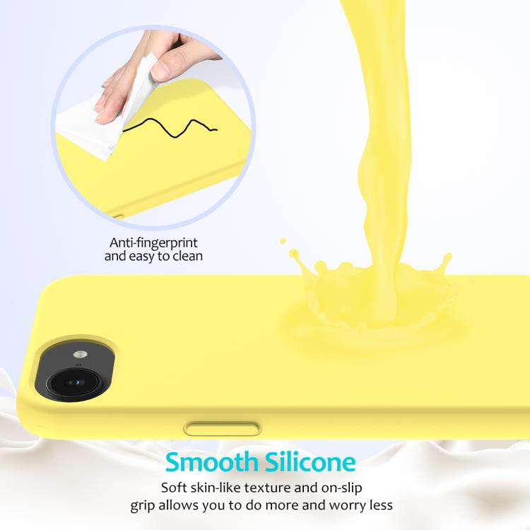 For iPhone 16e Solid Color Silicone Phone Case(Lemon Yellow) - iPhone 16e Cases by PMC TechLife | Online Shopping South Africa | PMC TechLife | Buy Now Pay Later Mobicred