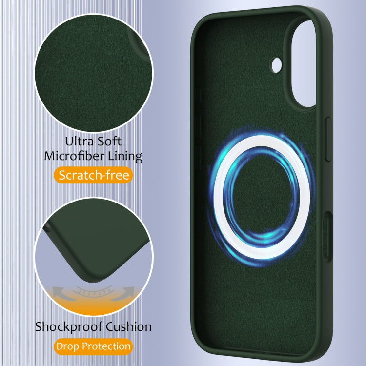 For iPhone 16 Plus Shockproof Silicone Magsafe Phone Case(Dark Green) - iPhone 16 Plus Cases by PMC TechLife | Online Shopping South Africa | PMC TechLife | Buy Now Pay Later Mobicred