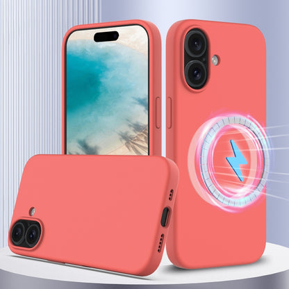 For iPhone 16 Shockproof Silicone Magsafe Phone Case(Pink Orange) - iPhone 16 Cases by PMC Jewellery | Online Shopping South Africa | PMC Jewellery | Buy Now Pay Later Mobicred