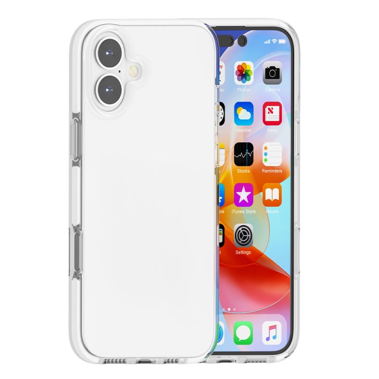For iPhone 16 Two-color Shockproof High Transparency TPU Phone Case(White) - iPhone 16 Cases by PMC TechLife | Online Shopping South Africa | PMC TechLife | Buy Now Pay Later Mobicred