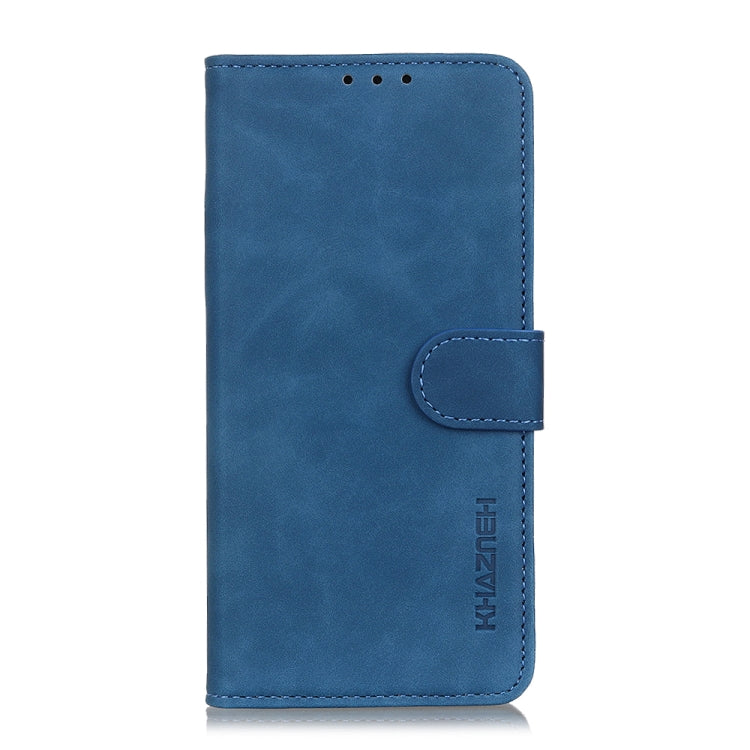 For iPhone 16e KHAZNEH Retro Texture Leather Phone Case(Blue) - iPhone 16e Cases by PMC TechLife | Online Shopping South Africa | PMC TechLife | Buy Now Pay Later Mobicred