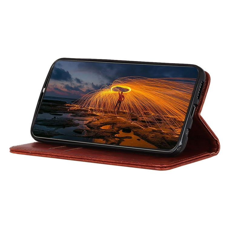 For iPhone 16 Pro Magnetic Crazy Horse Texture Horizontal Flip Leather Phone Case(Brown) - iPhone 16 Pro Cases by PMC TechLife | Online Shopping South Africa | PMC TechLife | Buy Now Pay Later Mobicred