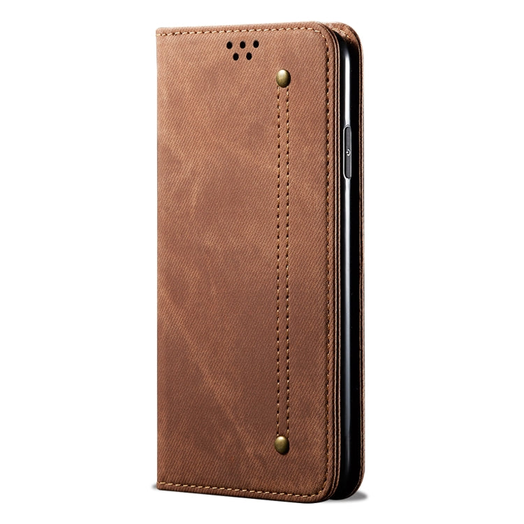 For vivo X100 Pro Denim Texture Flip Leather Phone Case(Brown) - X100 Pro Cases by imak | Online Shopping South Africa | PMC Jewellery