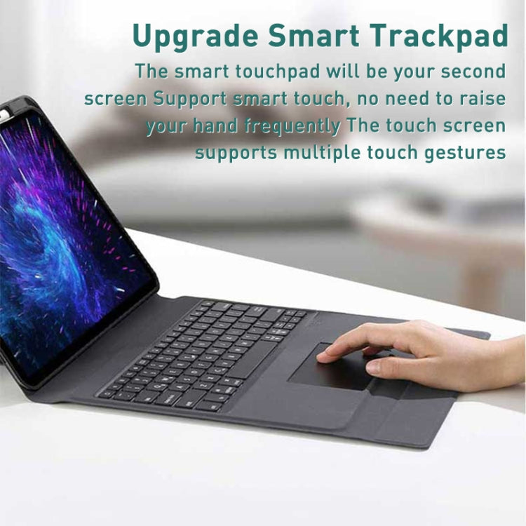 For iPad Air 2022 / 2020 Integrated Bluetooth Keyboard Leather Case with Backlight & Touchpad(Black) - For iPad Air by PMC TechLife | Online Shopping South Africa | PMC TechLife | Buy Now Pay Later Mobicred