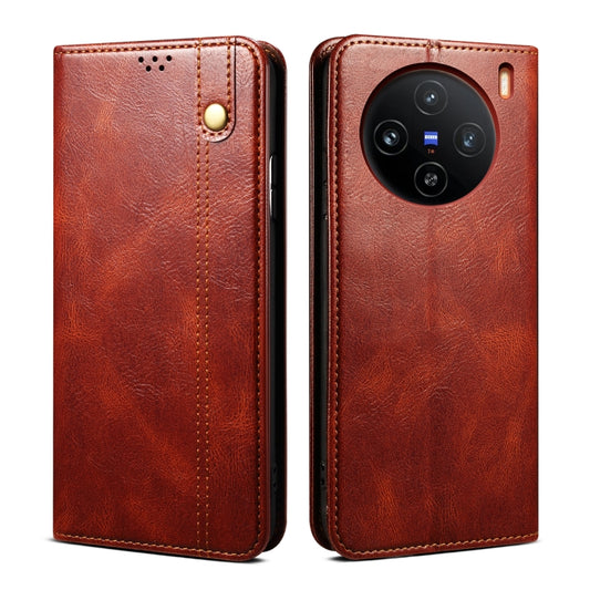 For vivo X100 Pro Oil Wax Crazy Horse Texture Leather Phone Case(Brown) - X100 Pro Cases by imak | Online Shopping South Africa | PMC Jewellery | Buy Now Pay Later Mobicred