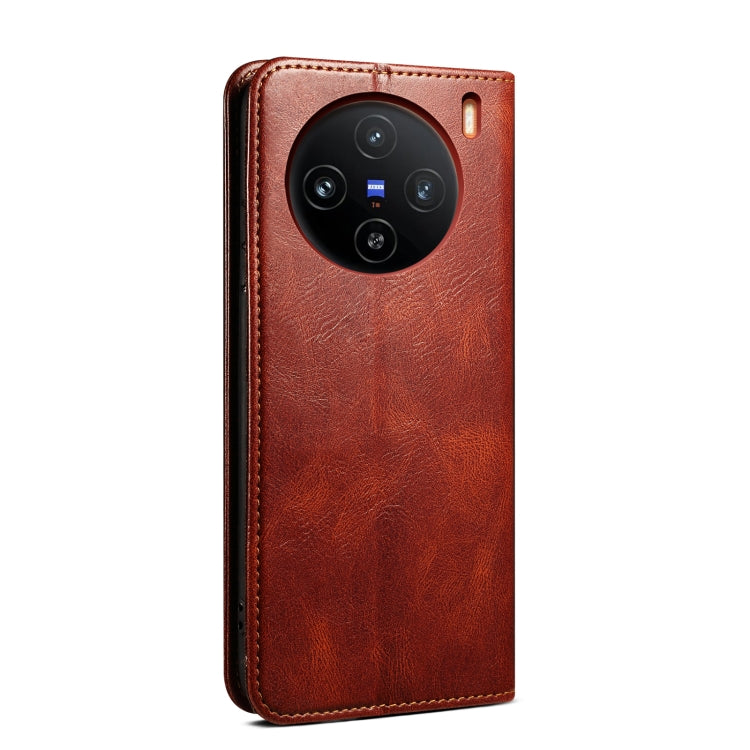 For vivo X100 Oil Wax Crazy Horse Texture Leather Phone Case(Brown) - X100 Cases by imak | Online Shopping South Africa | PMC Jewellery | Buy Now Pay Later Mobicred