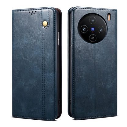 For vivo X100 Oil Wax Crazy Horse Texture Leather Phone Case(Blue) - X100 Cases by imak | Online Shopping South Africa | PMC Jewellery | Buy Now Pay Later Mobicred