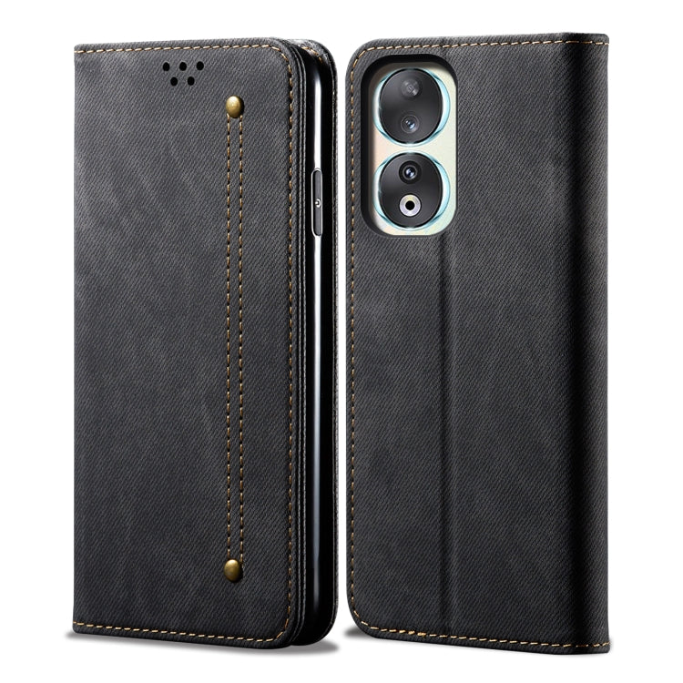 For Honor 90 Denim Texture Flip Leather Phone Case(Black) - free shipping - PMC TechLife - Order now!