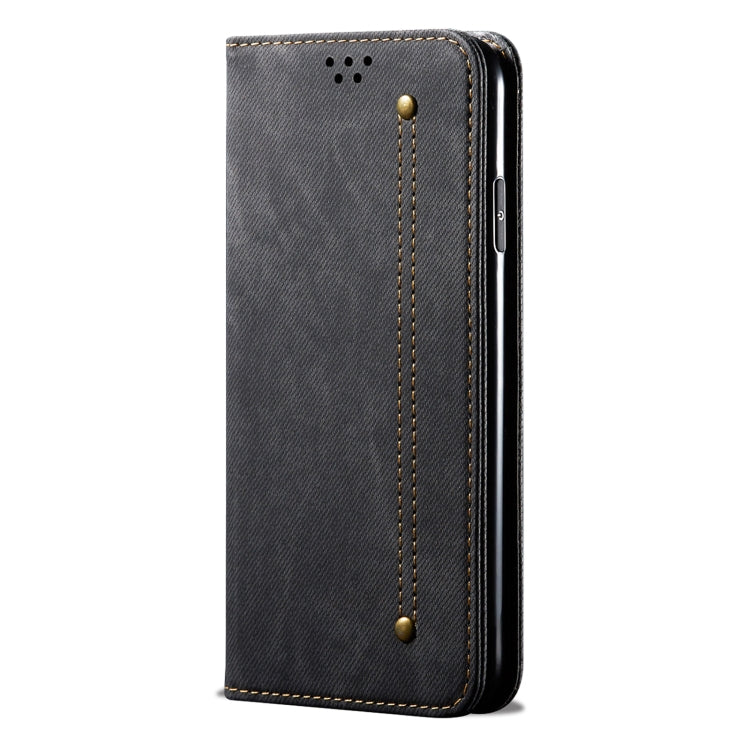 For Honor 100 Denim Texture Flip Leather Phone Case(Black) - Honor Cases by PMC Jewellery | Online Shopping South Africa | PMC Jewellery | Buy Now Pay Later Mobicred