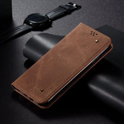 For Honor 90 GT Denim Texture Flip Leather Phone Case(Brown) - Honor Cases by PMC Jewellery | Online Shopping South Africa | PMC Jewellery | Buy Now Pay Later Mobicred