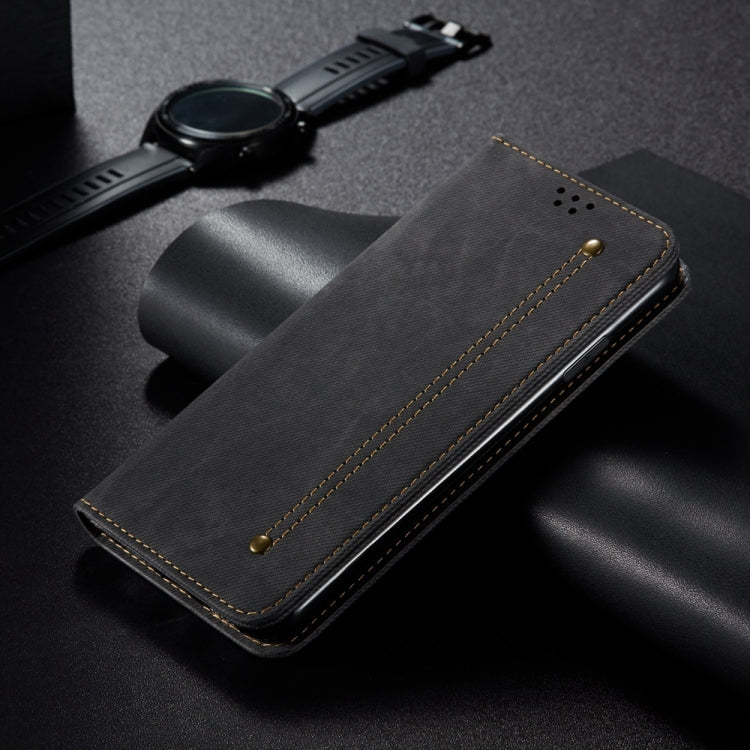For Honor 90 GT Denim Texture Flip Leather Phone Case(Black) - Honor Cases by PMC TechLife | Online Shopping South Africa | PMC TechLife | Buy Now Pay Later Mobicred