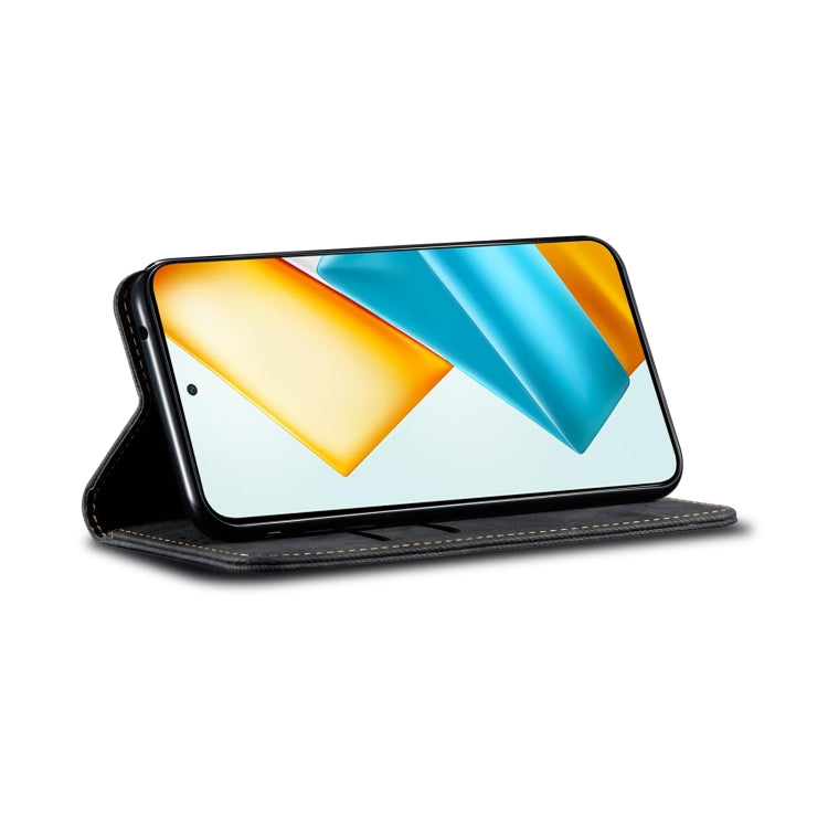 For Honor 90 GT Denim Texture Flip Leather Phone Case(Black) - Honor Cases by PMC TechLife | Online Shopping South Africa | PMC TechLife | Buy Now Pay Later Mobicred